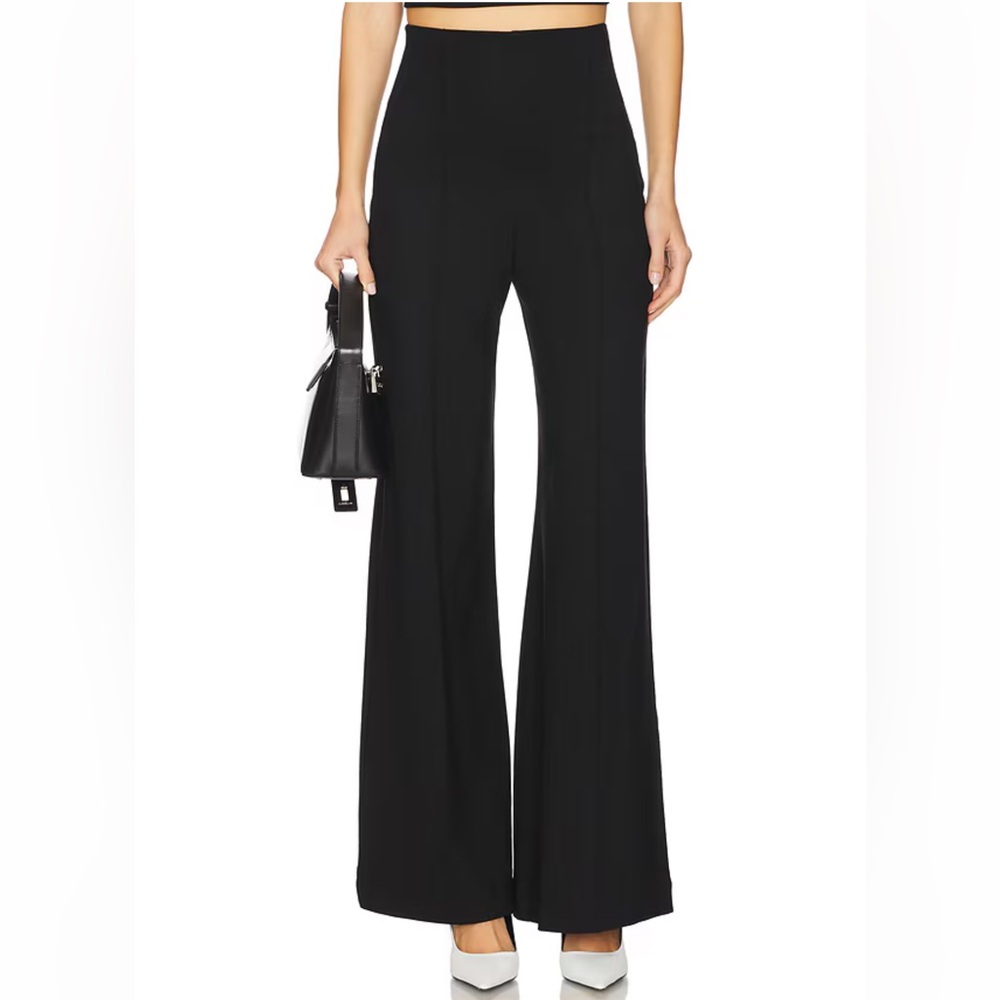 NWT $198 RIPLEY RADER Black Ponte Knit Wide Leg Pants, Size 3 MEDIUM